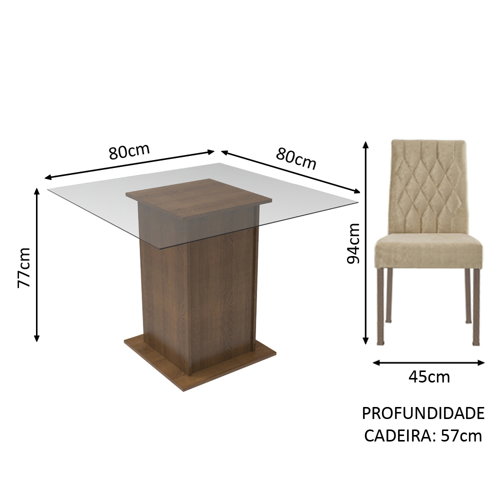 Foto 4 pulgar | Comedor Madesa Beige con 2 Sillas