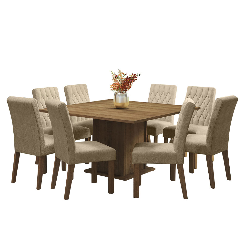 Foto 1 | Comedor Madesa Beige con 8 Sillas
