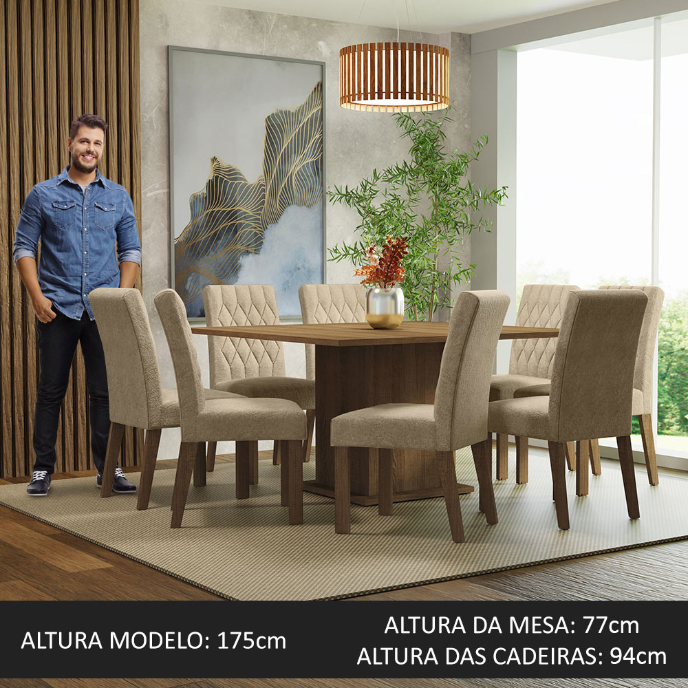 Foto 5 | Comedor Madesa Beige con 8 Sillas