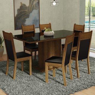 Foto 2 | Comedor Madesa Negro con 6 Sillas