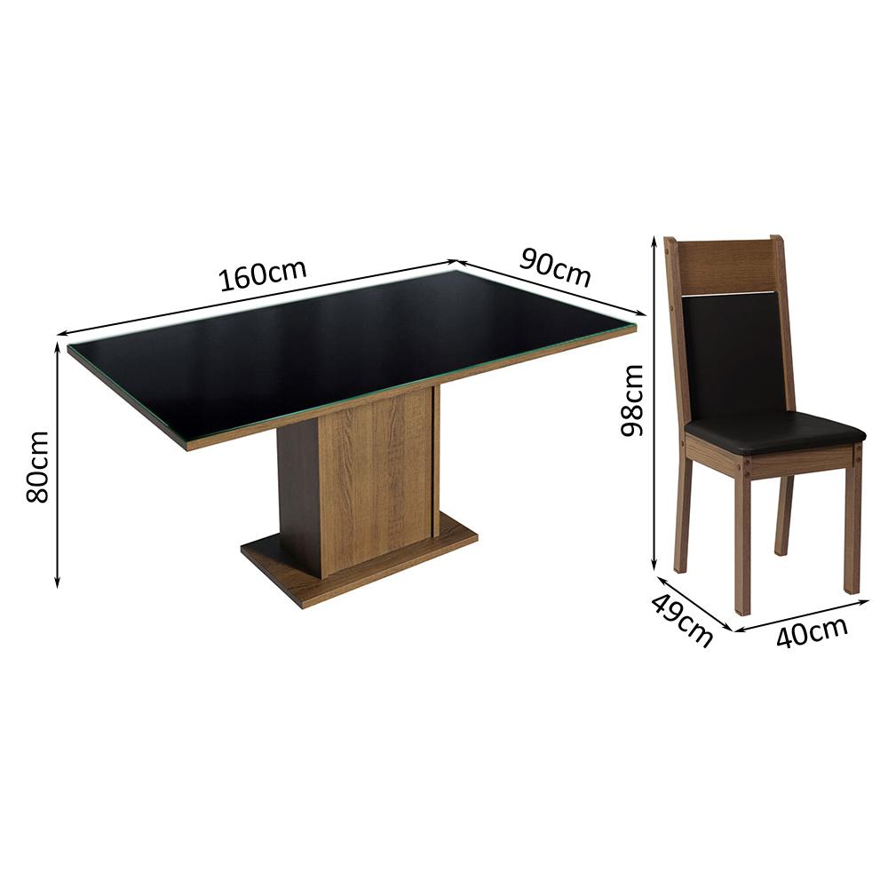 Foto 4 pulgar | Comedor Madesa Negro con 6 Sillas