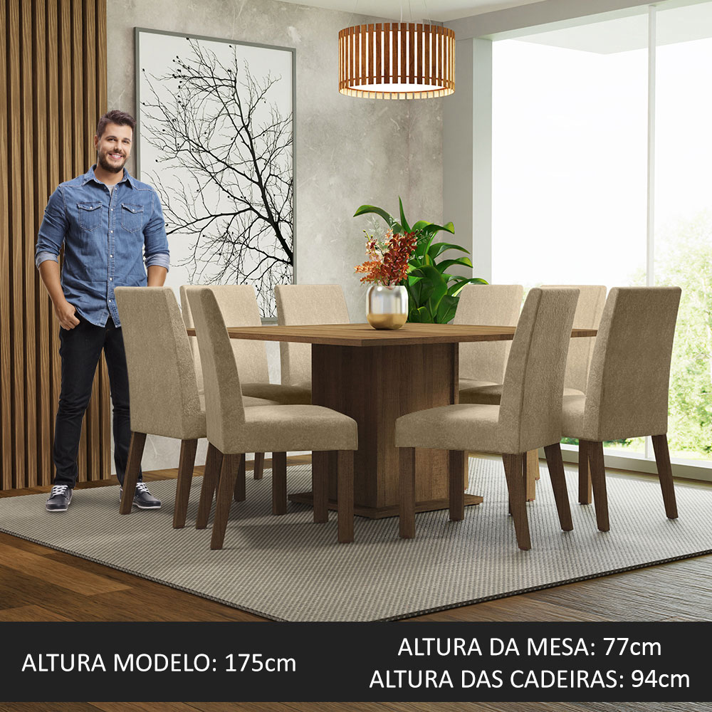 Foto 6 pulgar | Comedor Madesa Beige con 8 Sillas