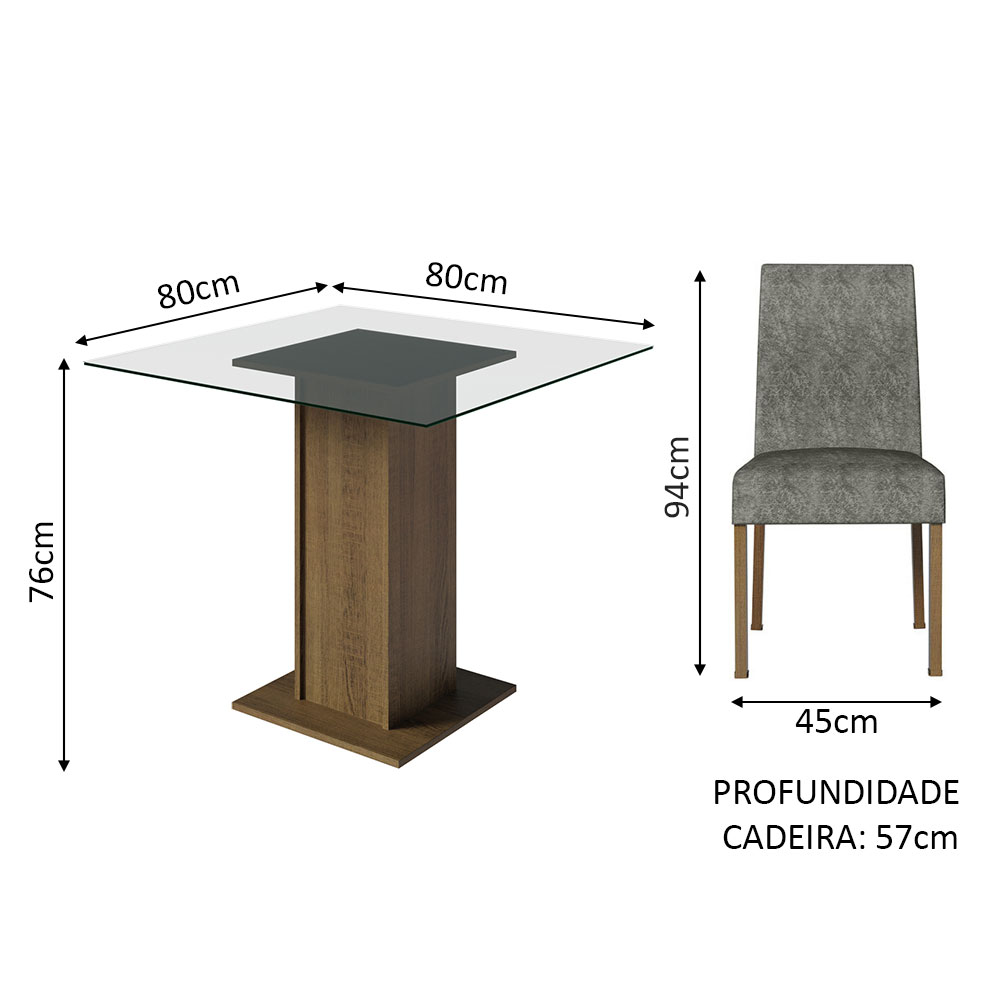 Foto 4 pulgar | Juego de Comedor Madesa Mesa de Cristal y 4 Sillas Ivy