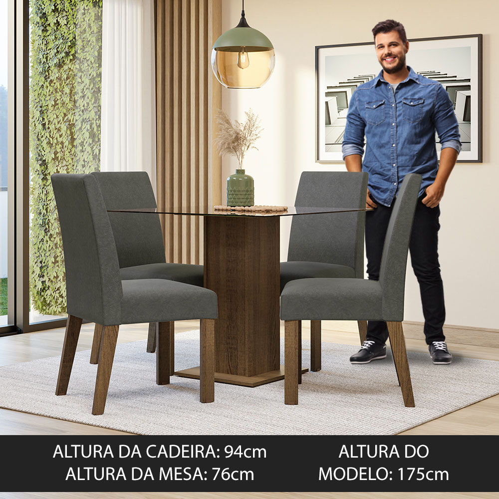 Foto 6 pulgar | Juego de Comedor Madesa Mesa de Cristal y 4 Sillas Ivy
