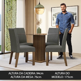 Foto 5 | Juego de Comedor Madesa Mesa de Cristal y 4 Sillas Ivy