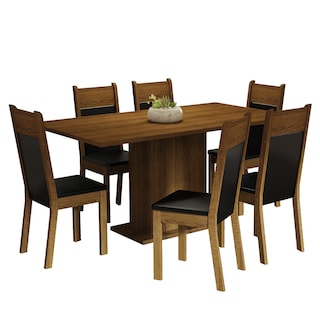 Foto 2 | Juego de Comedor Madesa Mesa de Madera y 6 Sillas Augusta Rústico Negro