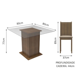 Foto 3 | Juego de Comedor con Mesa y 4 Sillas Madesa Maya Mb