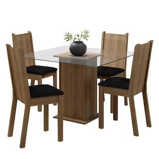 Foto 2 | Juego de Comedor Madesa Maya con 4 Sillas - Tapa de Vidrio