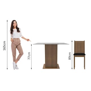 Foto 4 | Juego de Comedor Madesa Maya con 4 Sillas - Tapa de Vidrio