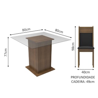 Foto 3 | Juego De Comedor Con Mesa Y 4 Sillas Madesa Anita Mn