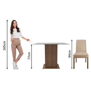 Foto 4 | Juego de Comedor con Tapa de Vidrio y 2 Sillas Madesa Luli Rústico/Imperial