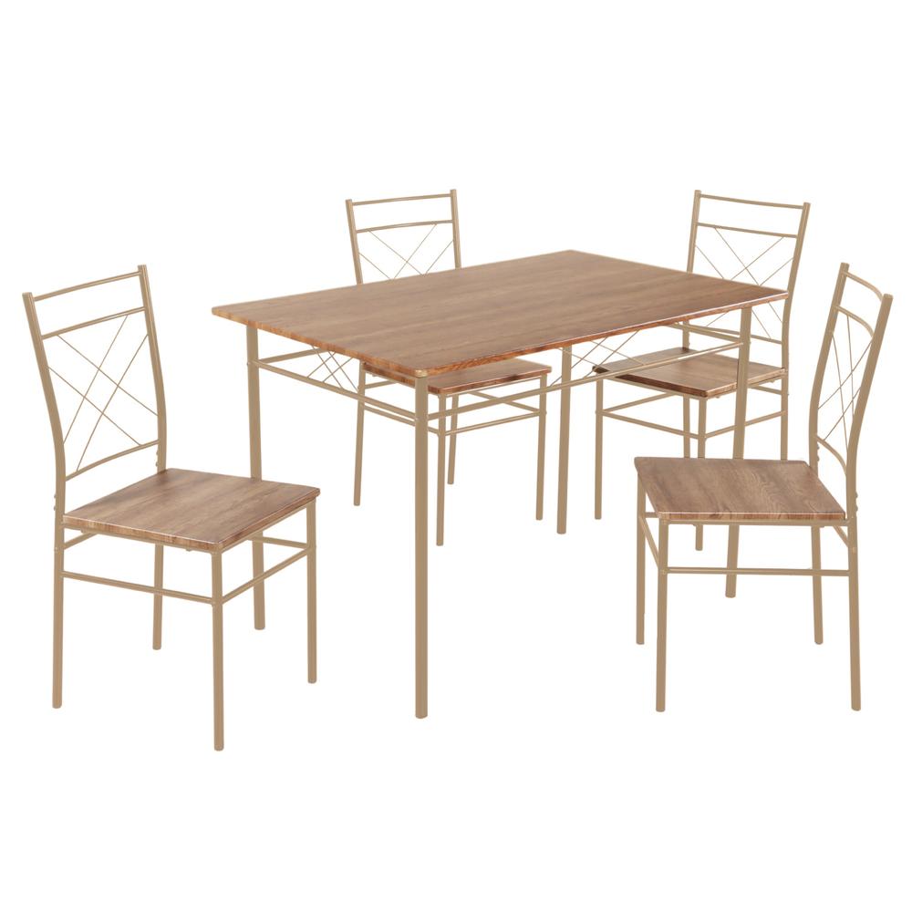 Foto 2 pulgar | Juego De Comedor 4 Sillas Estructura Metálica Tablero Mdf