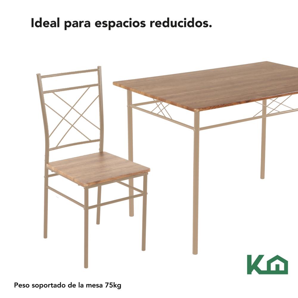 Foto 5 pulgar | Juego De Comedor 4 Sillas Estructura Metálica Tablero Mdf