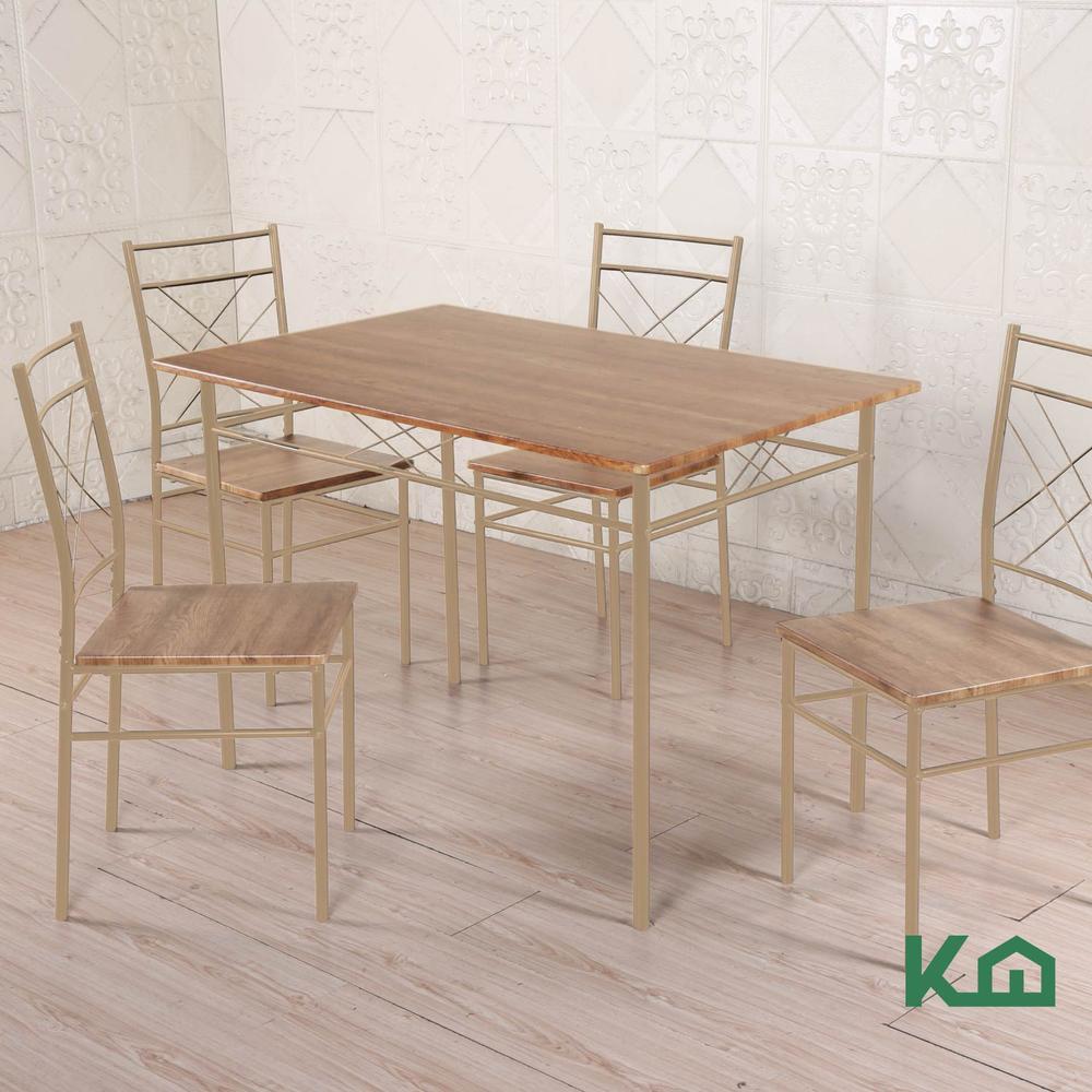 Foto 8 pulgar | Juego De Comedor 4 Sillas Estructura Metálica Tablero Mdf