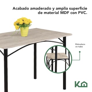 Foto 3 | Comedor con 4 Sillas KingsHouse Gris
