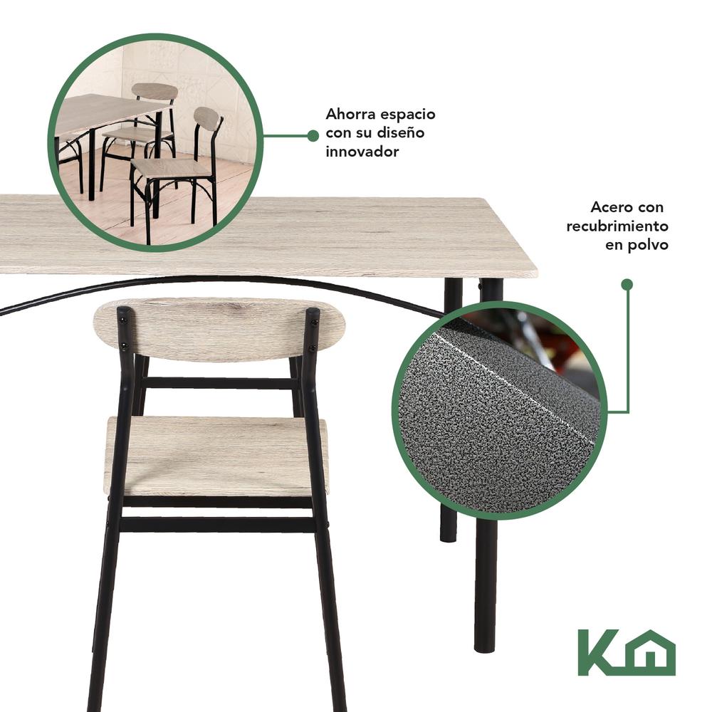 Foto 5 pulgar | Comedor con 4 Sillas KingsHouse Gris