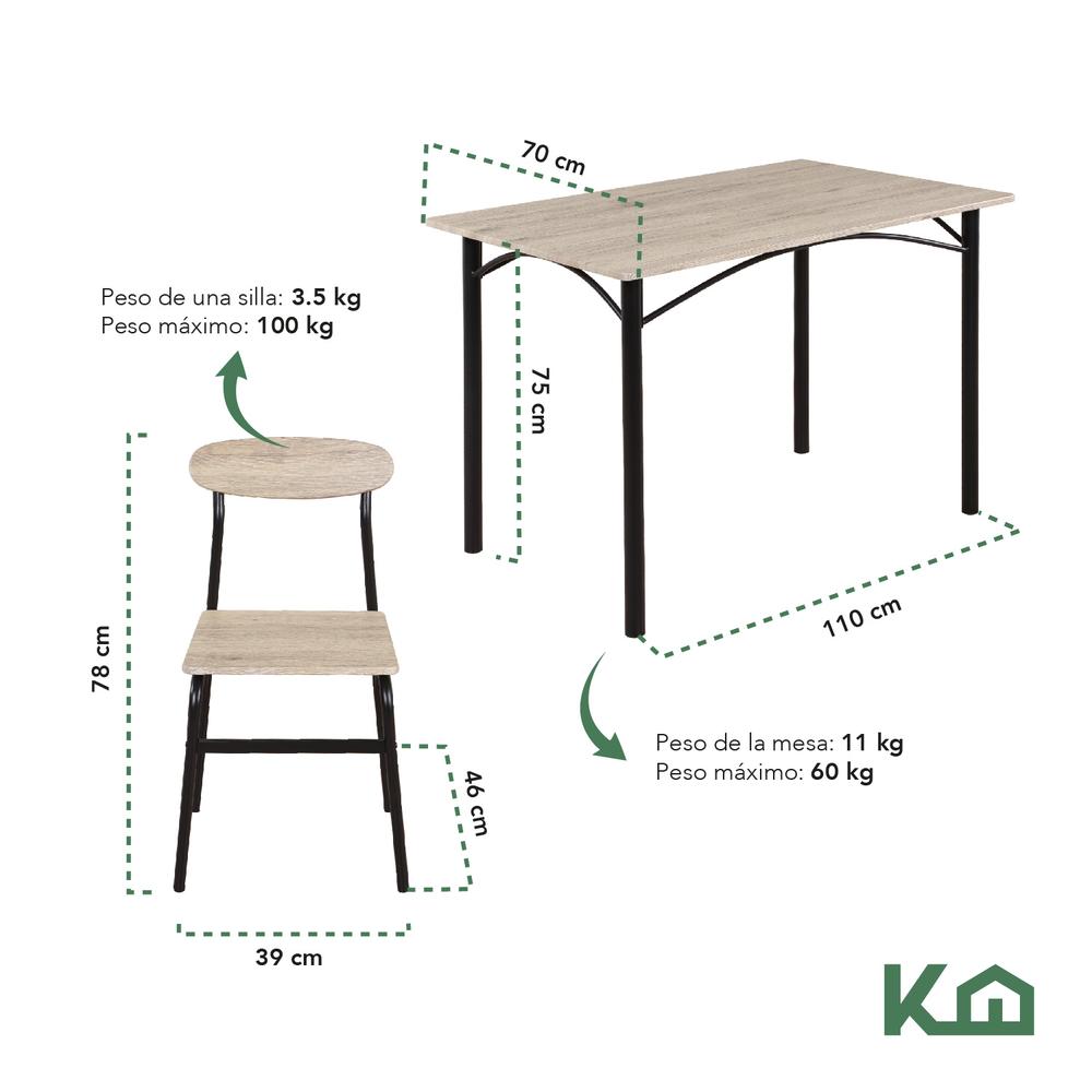 Foto 6 pulgar | Comedor con 4 Sillas KingsHouse Gris