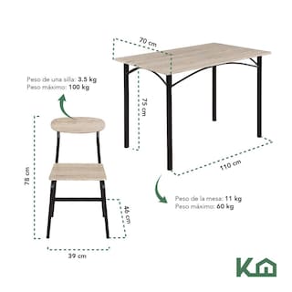 Foto 5 | Comedor con 4 Sillas KingsHouse Gris