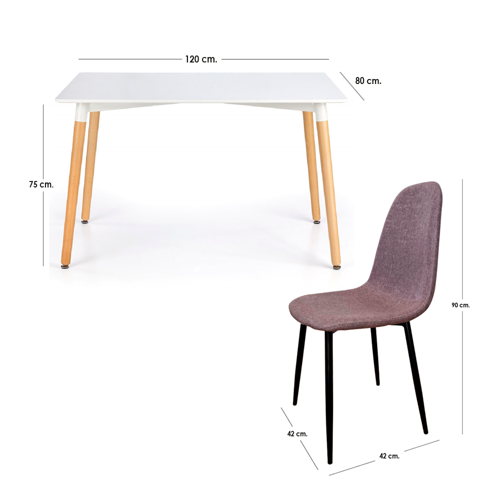 Foto 3 pulgar | Comedor Rectangular Ilios Innova Comedor-oslo4s/bla Color Multicolor