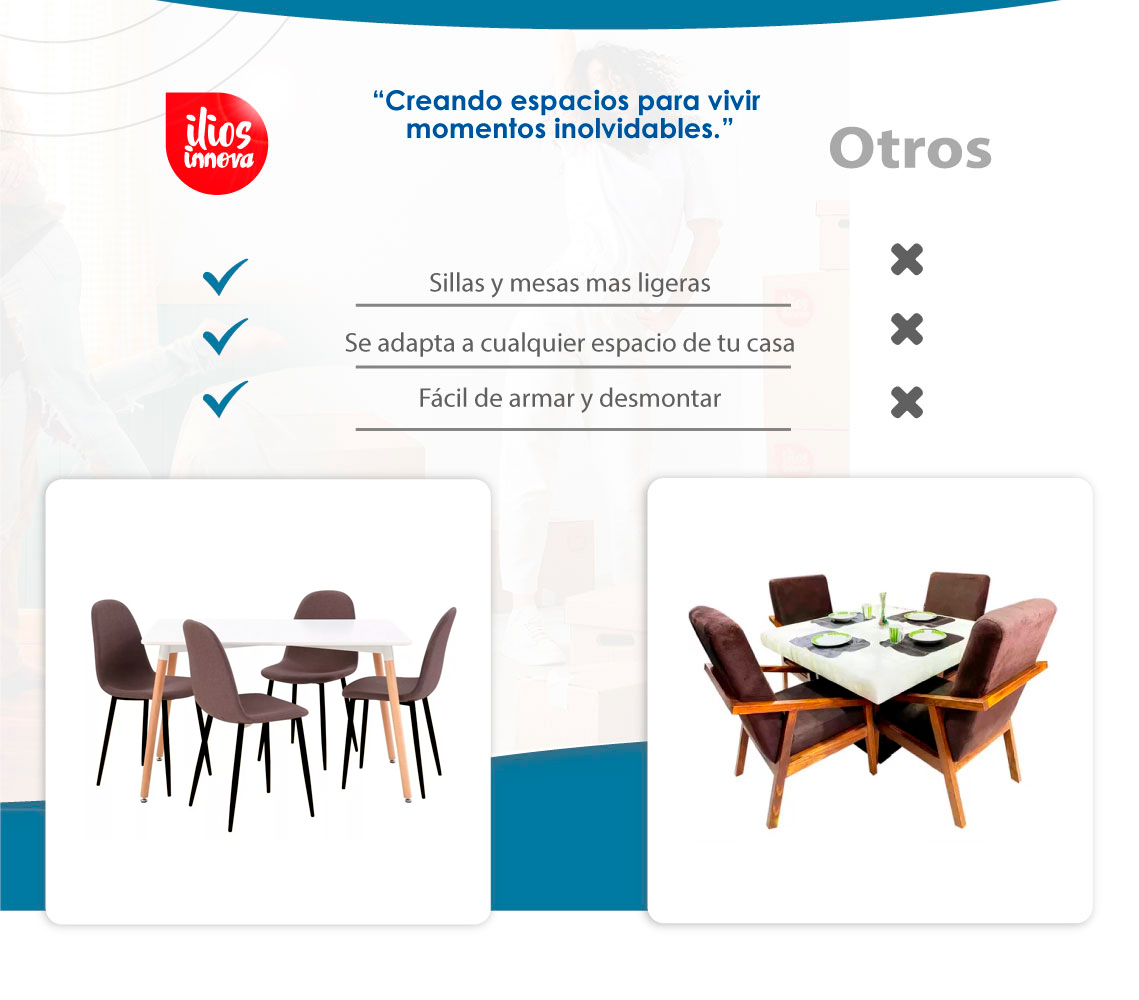 Foto 9 pulgar | Comedor Rectangular Ilios Innova Comedor-oslo4s/bla Color Multicolor