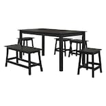 Comedor 4 Bancos Y 1 Banca Bossa Avery Marrón Oscuro