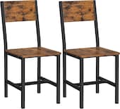 Sillas De Comedor Vasagle De Estilo Industrial Rústico Marrón/negro (x