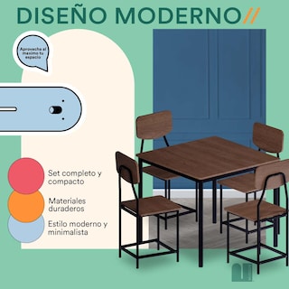 Foto 4 | Comedor Con 4 Sillas Mubson Antecomedor Decco