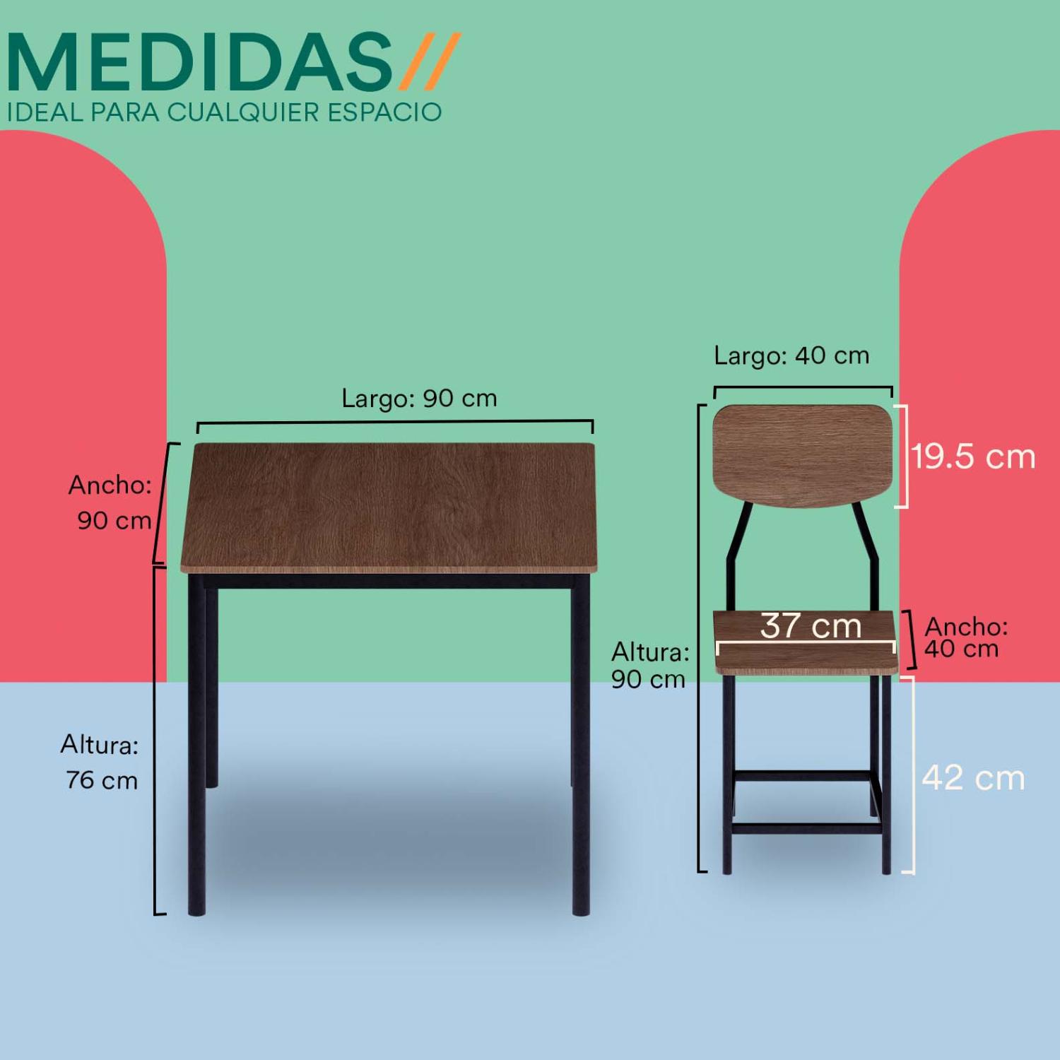 Foto 6 pulgar | Comedor Con 4 Sillas Mubson Antecomedor Decco