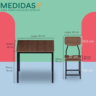Foto 5 | Comedor Con 4 Sillas Mubson Antecomedor Decco
