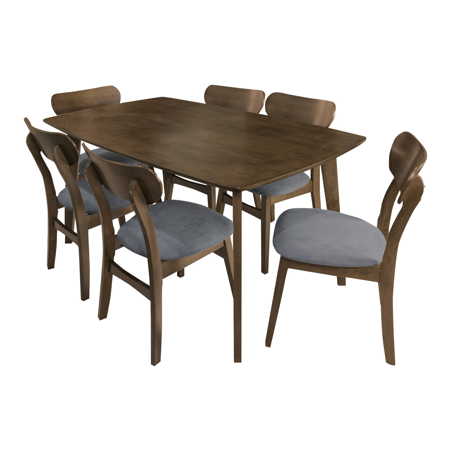 Foto 1 | Comedor con 6 Sillas Bossa Laval Nogal Gris