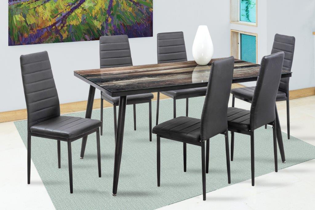 Foto 2 pulgar | Comedor Mobilkraft Toyo Negro con 6 Sillas