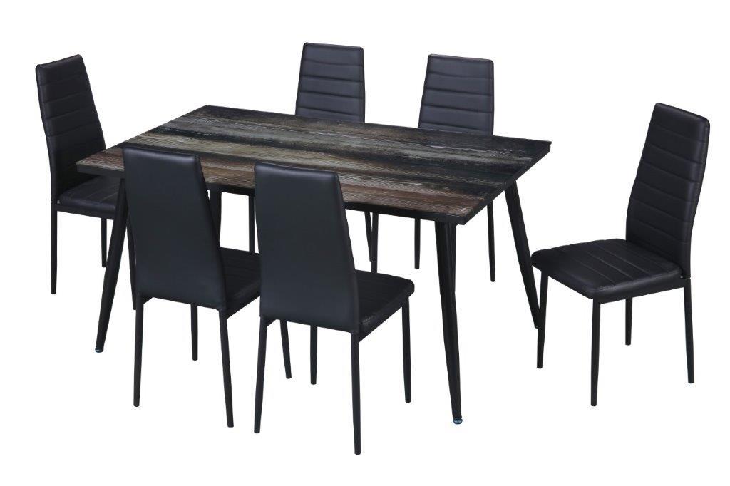 Foto 6 pulgar | Comedor Mobilkraft Toyo Negro con 6 Sillas