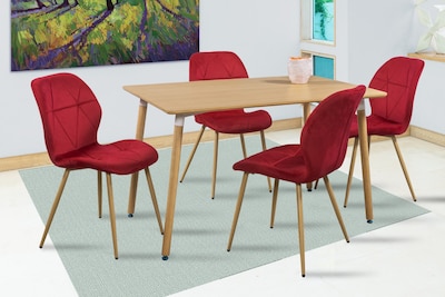 Foto 1 | Comedor Mobilkraft Malibu Rojo con 4 Sillas