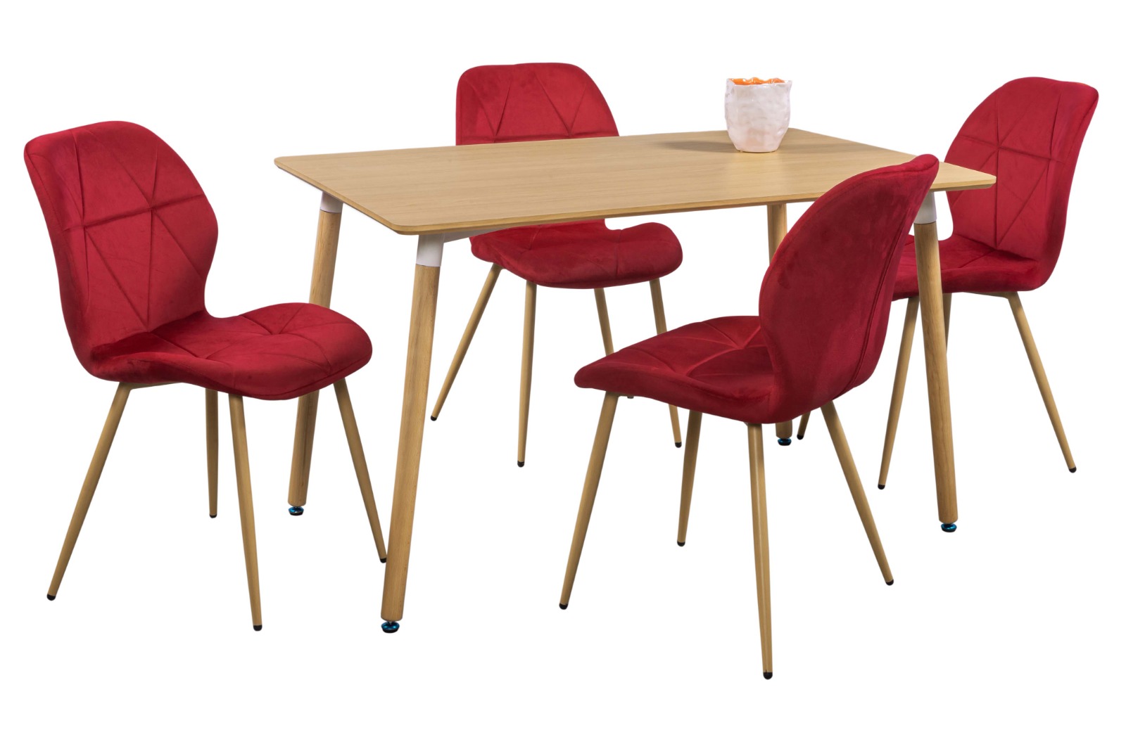 Foto 3 pulgar | Comedor Mobilkraft Malibu Rojo con 4 Sillas