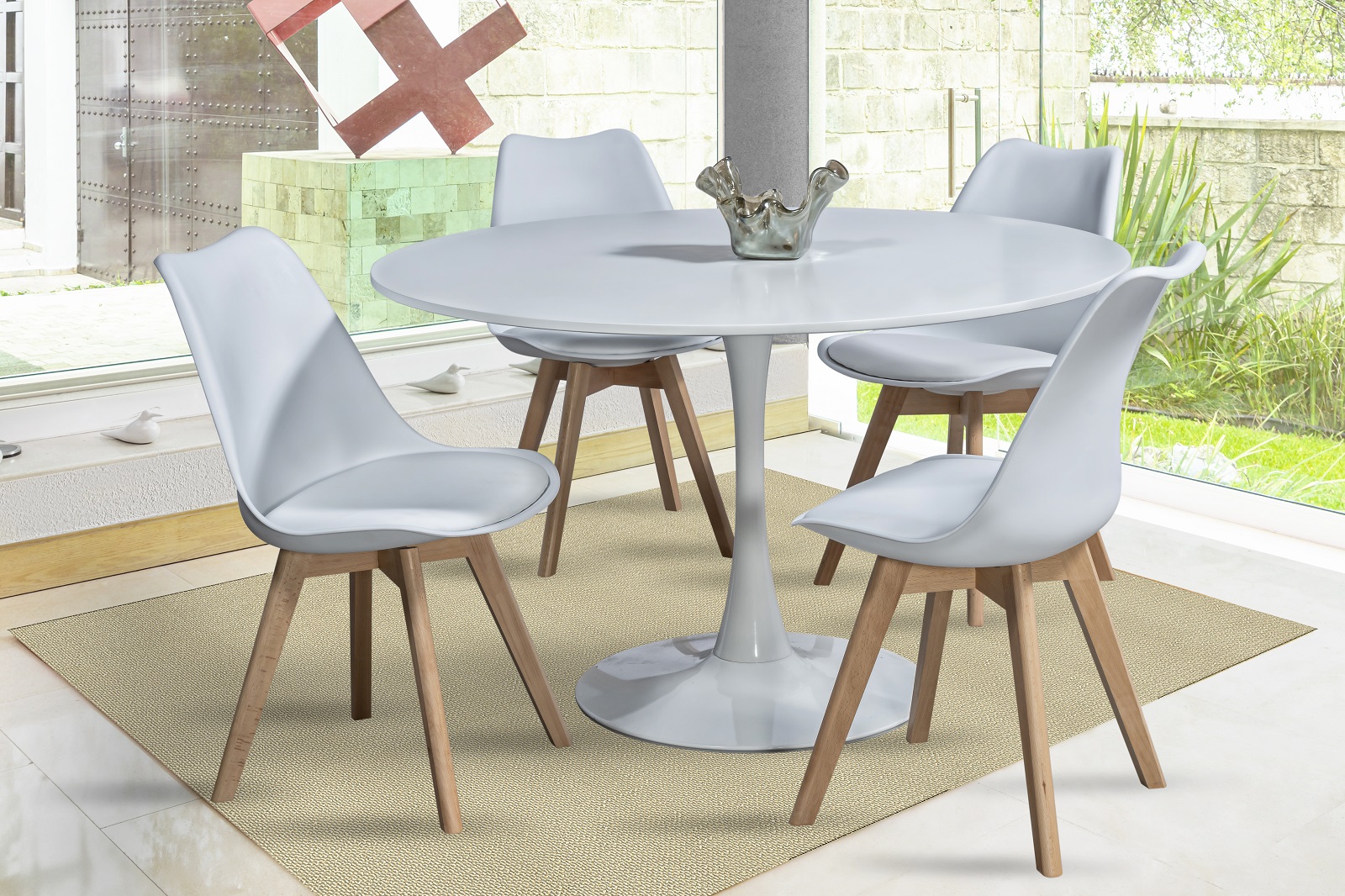 Foto 1 | Comedor Mobilkraft Blanco Rex Redondo 4 Sillas