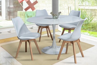 Foto 1 | Comedor Mobilkraft Blanco Rex Redondo 4 Sillas
