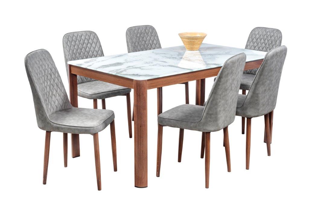 Foto 3 pulgar | Comedor Mobilkraft Chester con 6 Sillas Grises