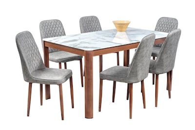 Foto 2 | Comedor Mobilkraft Chester con 6 Sillas Grises