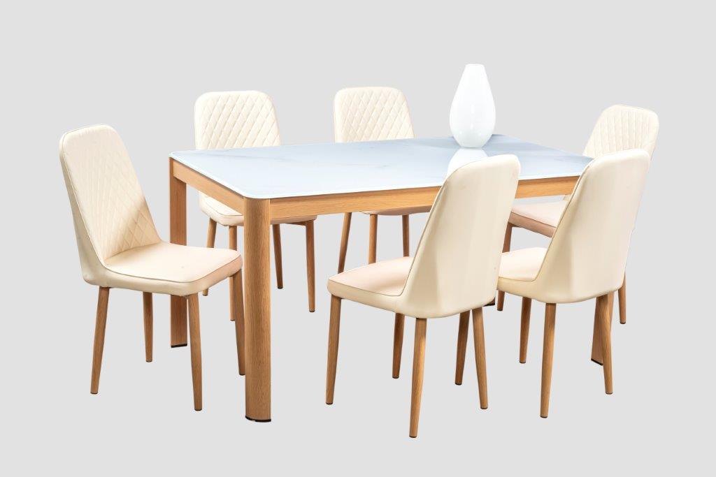 Foto 3 pulgar | Comedor Mobilkraft Chester con 6 Sillas Beiges