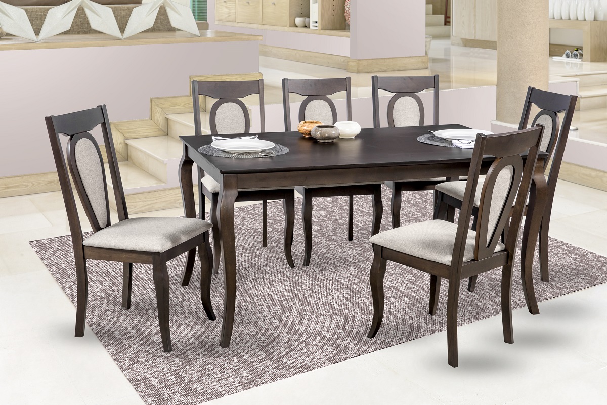 Foto 1 | Comedor Mobilkraft Canvas Marrón 6 Sillas de Madera