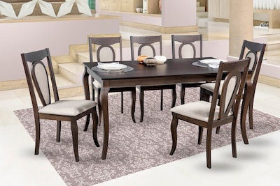 Foto 1 | Comedor Mobilkraft Canvas Marrón 6 Sillas de Madera