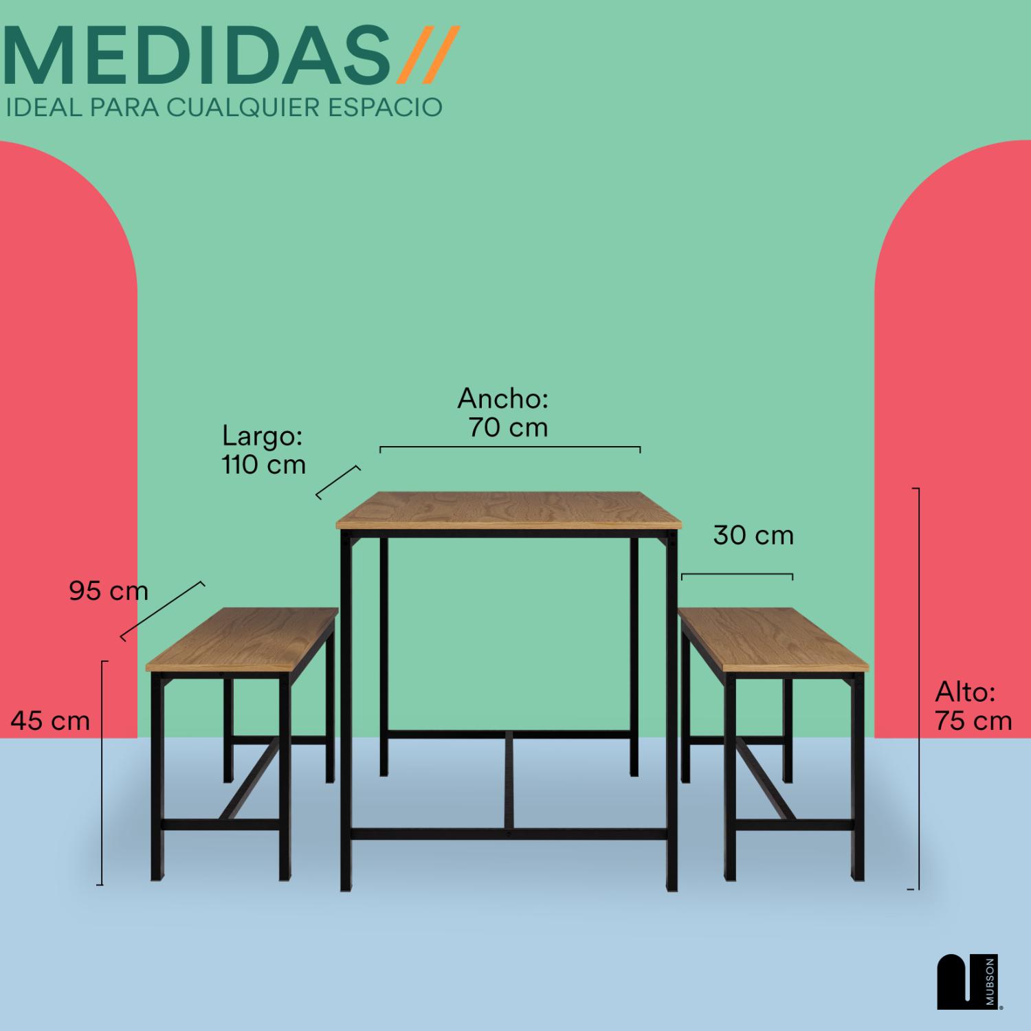 Foto 6 pulgar | Comedor Mubson Naly Con 2 Taburetes Antecomedor Beige