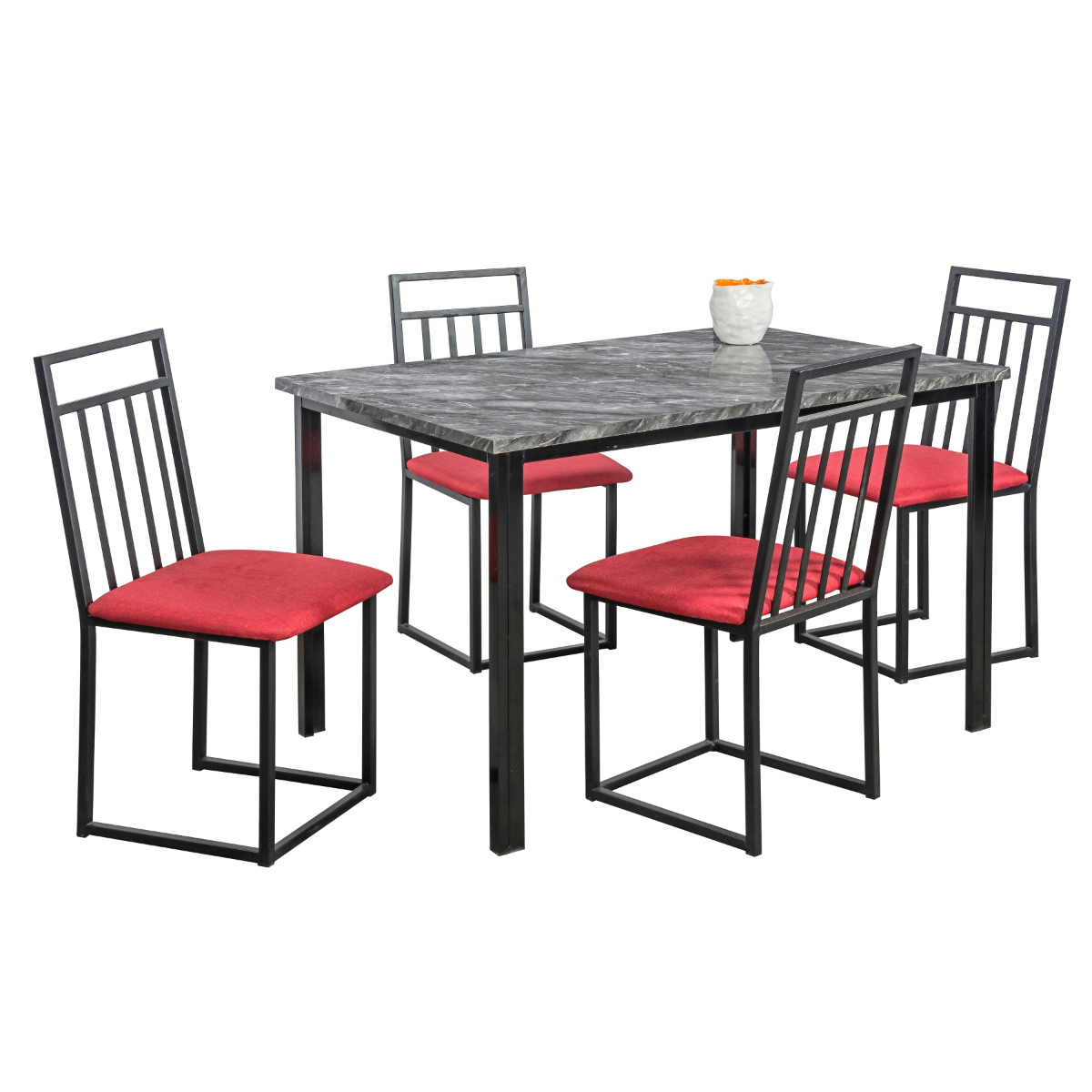 Foto 3 pulgar | Comedor Mobilkraft Naya Rojo 4 Sillas Tubulares