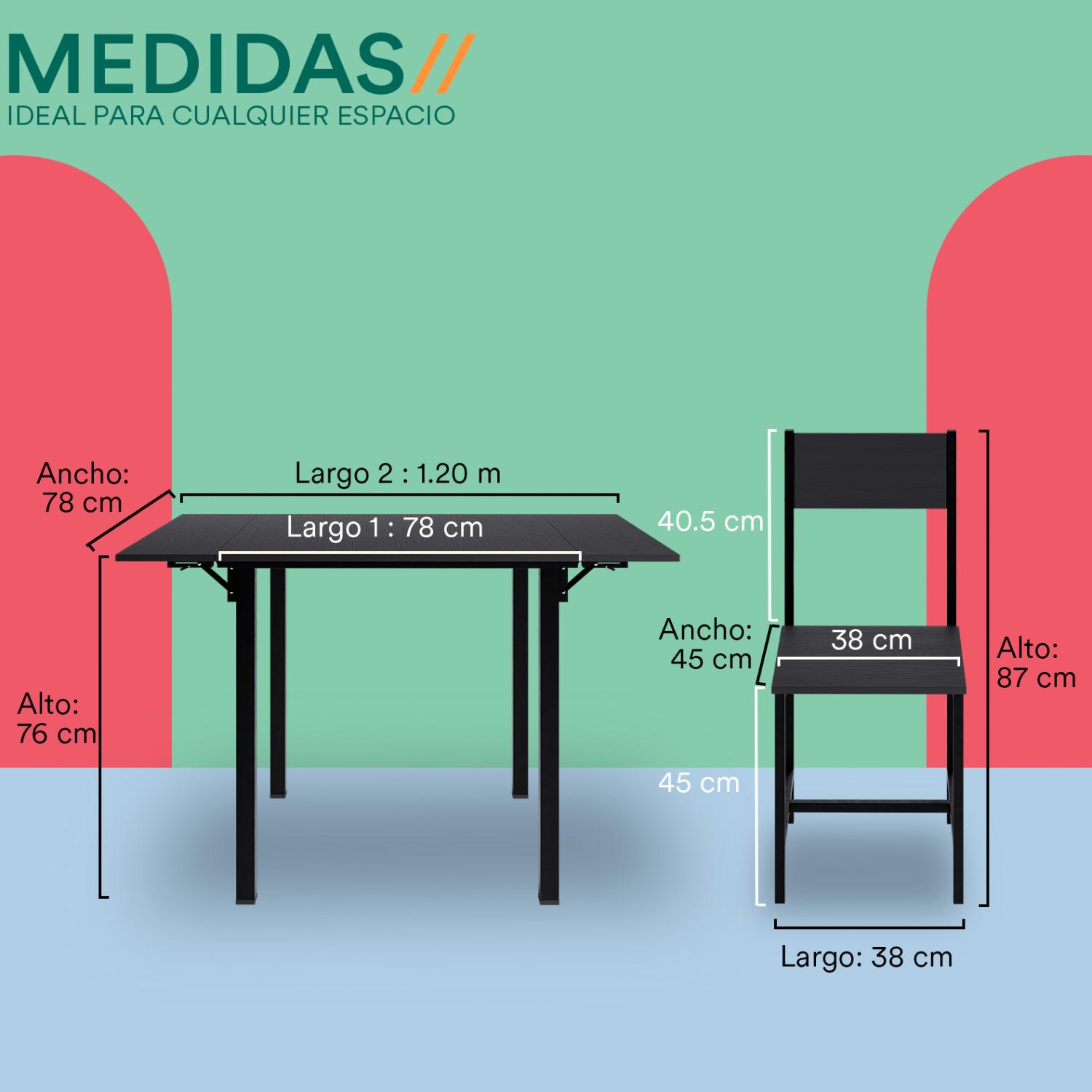 Foto 6 pulgar | Comedor 4 Sillas Negro Mubson Antecomedor Ponce