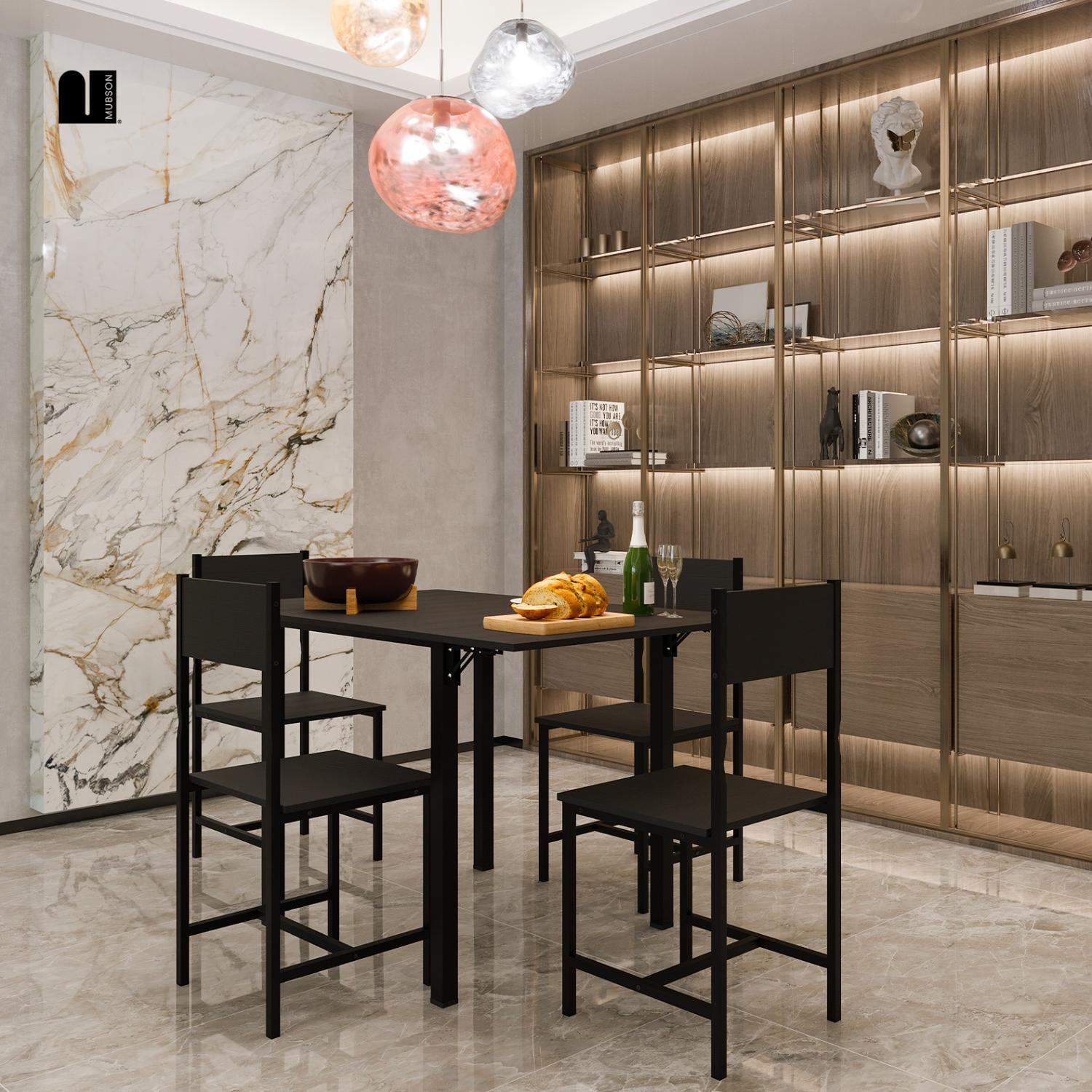 Foto 6 | Comedor 4 Sillas Negro Mubson Antecomedor Ponce