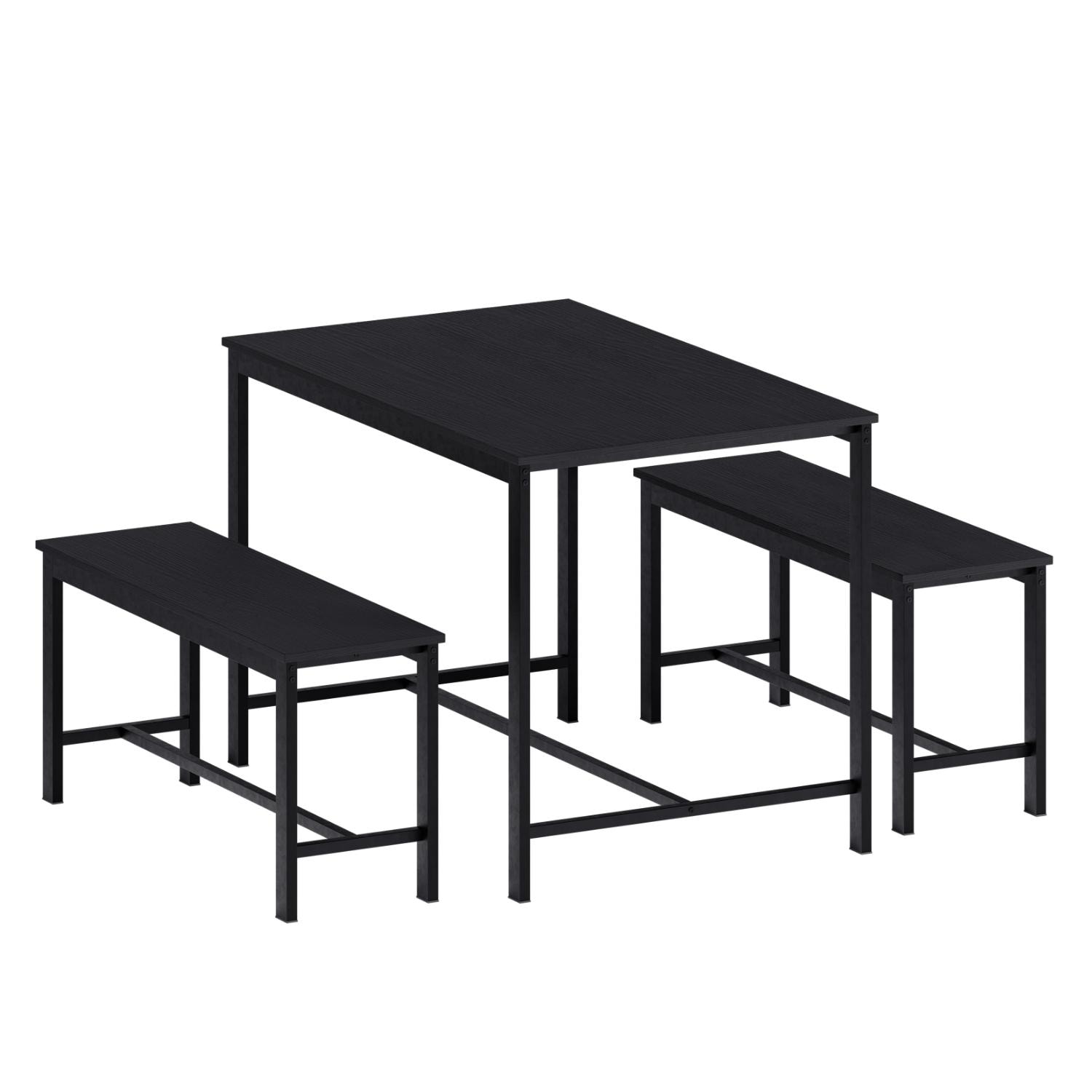 Comedor Mubson Naly Con 2 Taburetes Antecomedor Negro $4,629