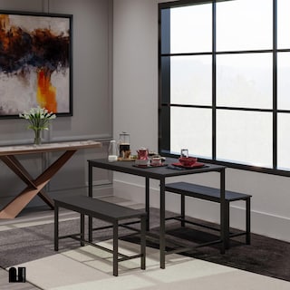 Foto 7 | Comedor Mubson Naly Con 2 Taburetes Antecomedor Negro