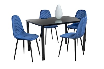 Foto 2 | Comedor Mobilkraft Ana Azul 4 Sillas Rectangular Tubular