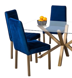 Foto 2 | Comedor Mobilkraft Nápoles Azul 6 Sillas de Cristal