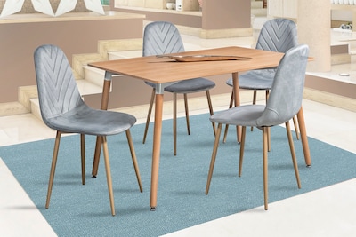 Foto 1 | Comedor Mobilkraft Ana Gris 4 Sillas Madera y Tubular